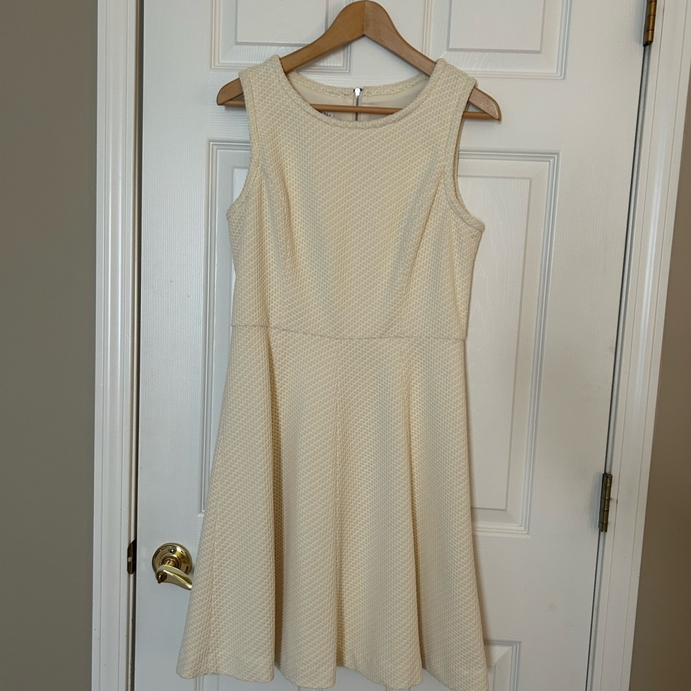 Elegant Cream Sleeveless Dress